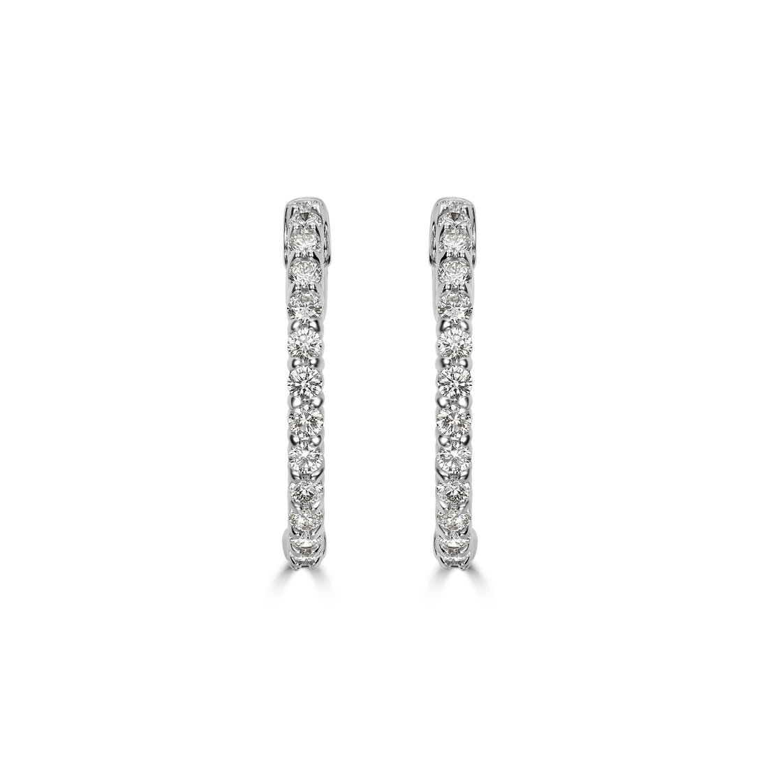 1.54 ct Diamond Inside-Out Hoop Earrings in 14K White Gold