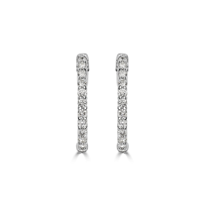 1.54 ct Diamond Inside-Out Hoop Earrings in 14K White Gold