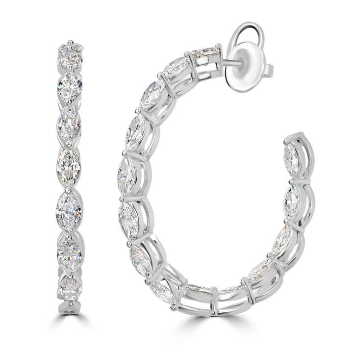 4.78 ct Diamond Hoop Earring in 18K White Gold