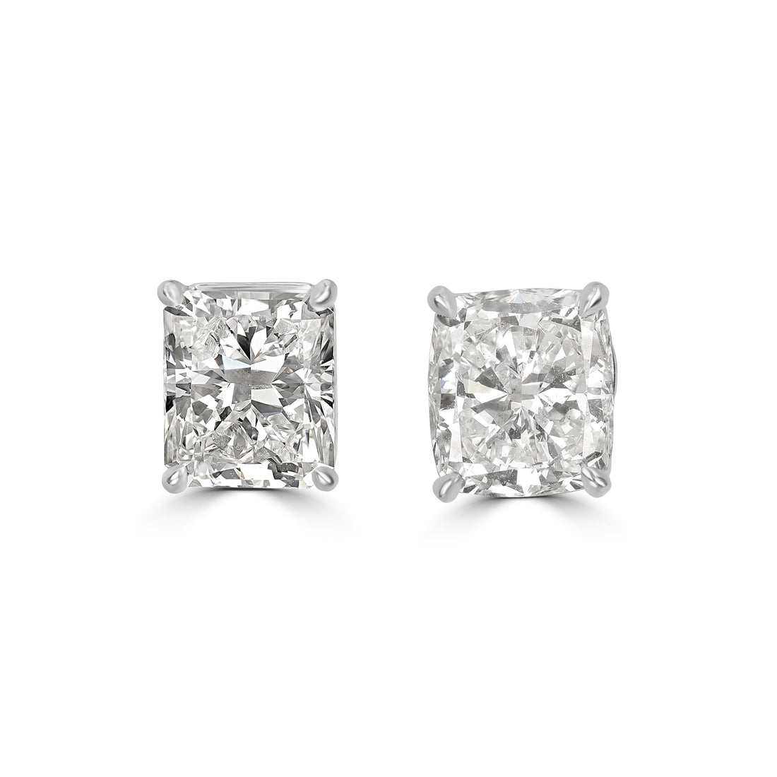 6.26 ctw Solitaire Cushion Diamond Studs in Platinum - EGL Certified