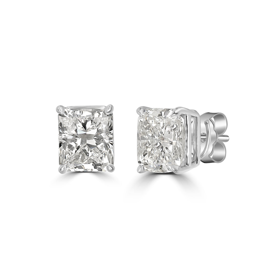 6.26 ctw Solitaire Cushion Diamond Studs in Platinum - EGL Certified