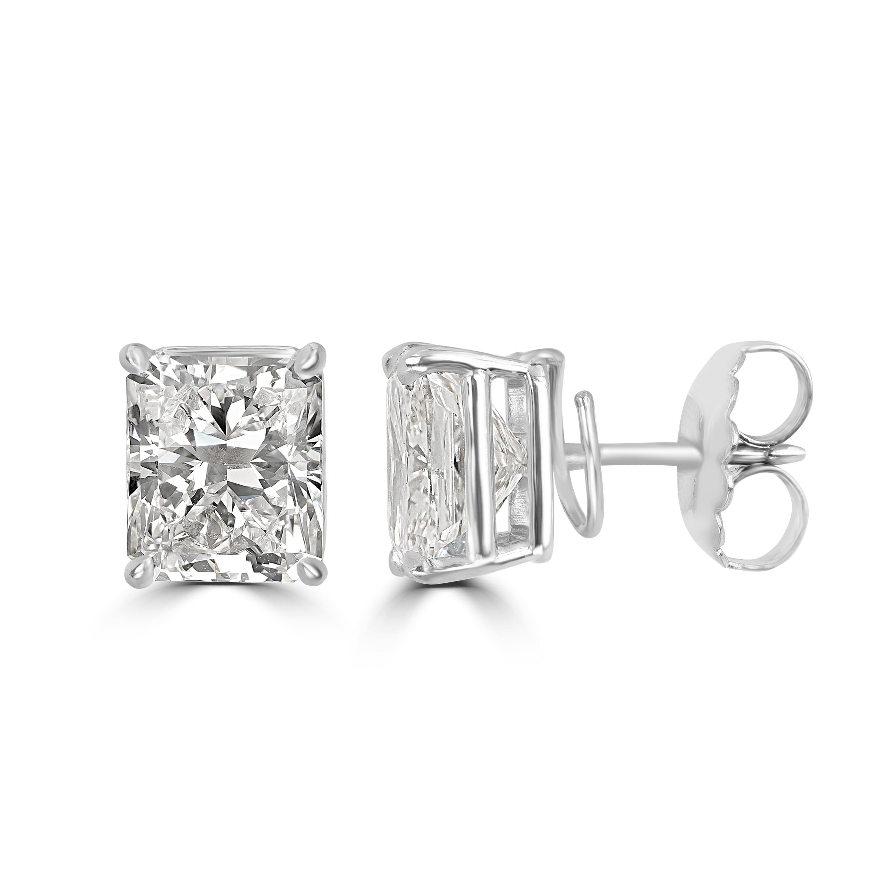 6.26 ctw Solitaire Cushion Diamond Studs in Platinum - EGL Certified