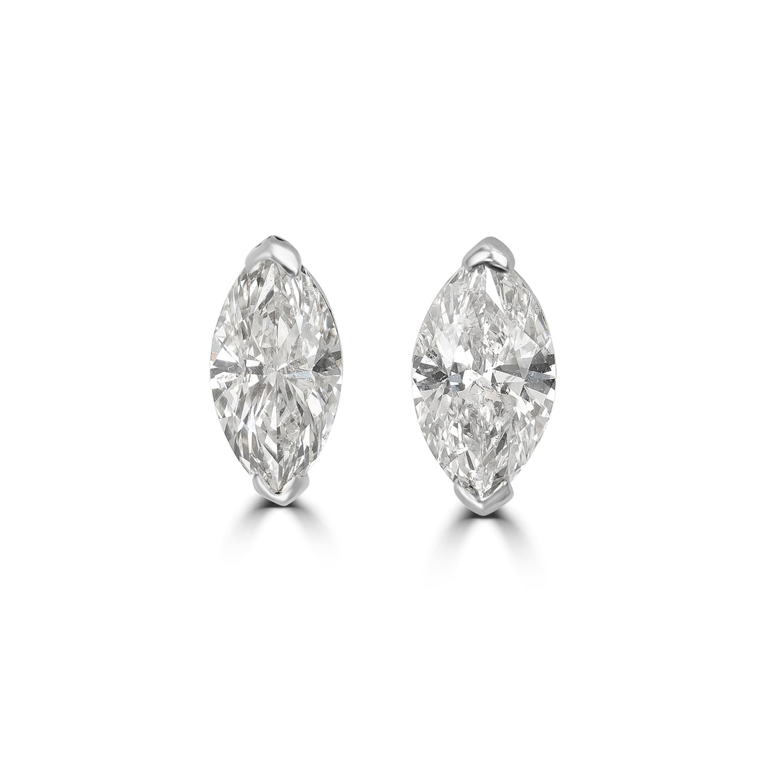2.28 ctw Marquise Diamond Studs in 18K White Gold - EGL Certified