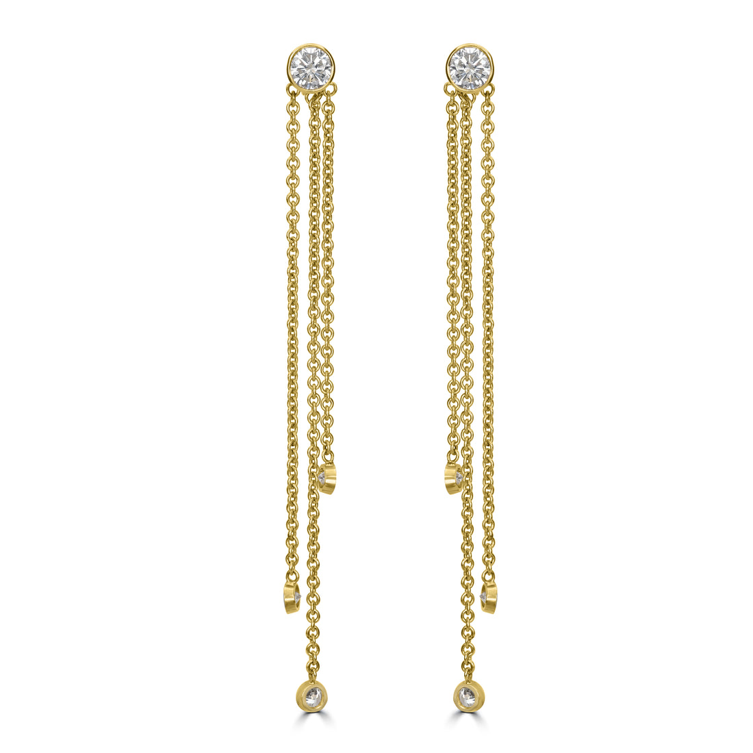 3.16 ct Diamond Earring in 18K Yellow Gold