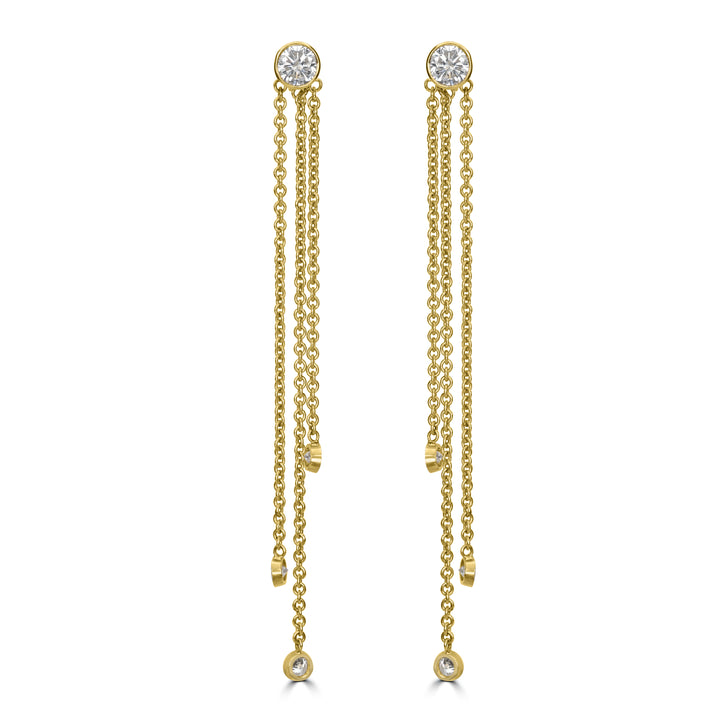 3.16 ct Diamond Earring in 18K Yellow Gold