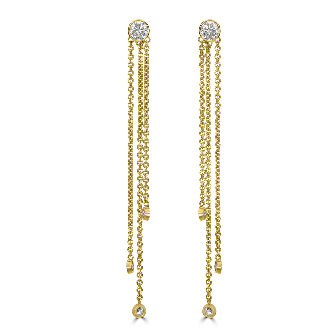 3.16 ct Diamond Earrings in 18K Yellow Gold