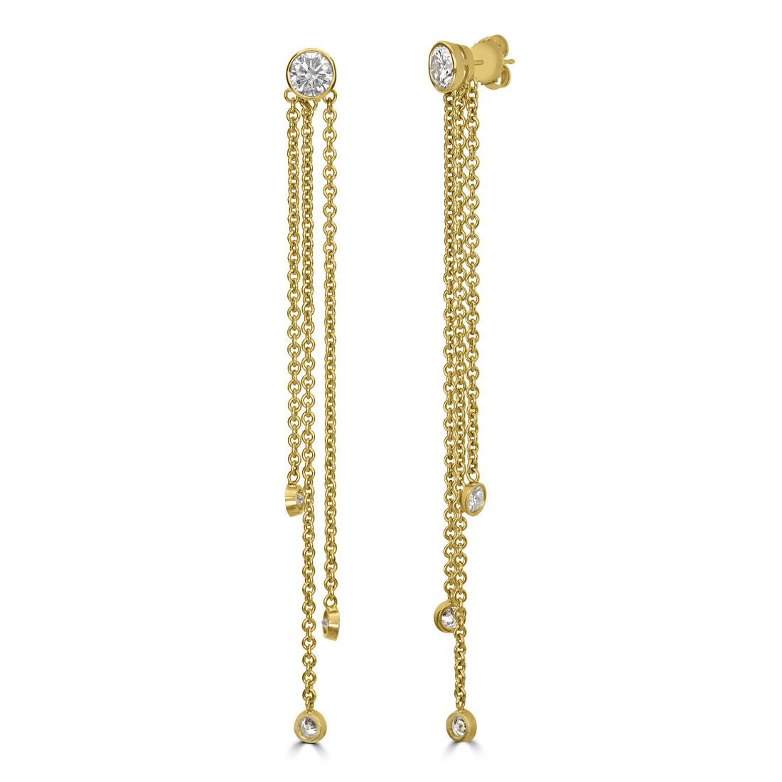 3.16 ct Diamond Earrings in 18K Yellow Gold