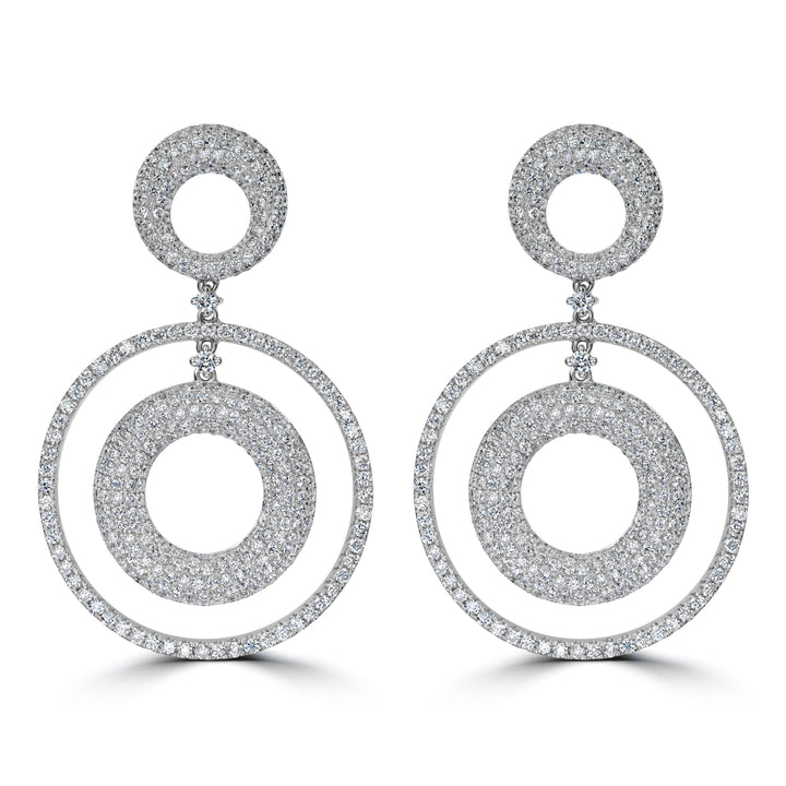 5.30 ct Diamond Earrings in 18K White Gold
