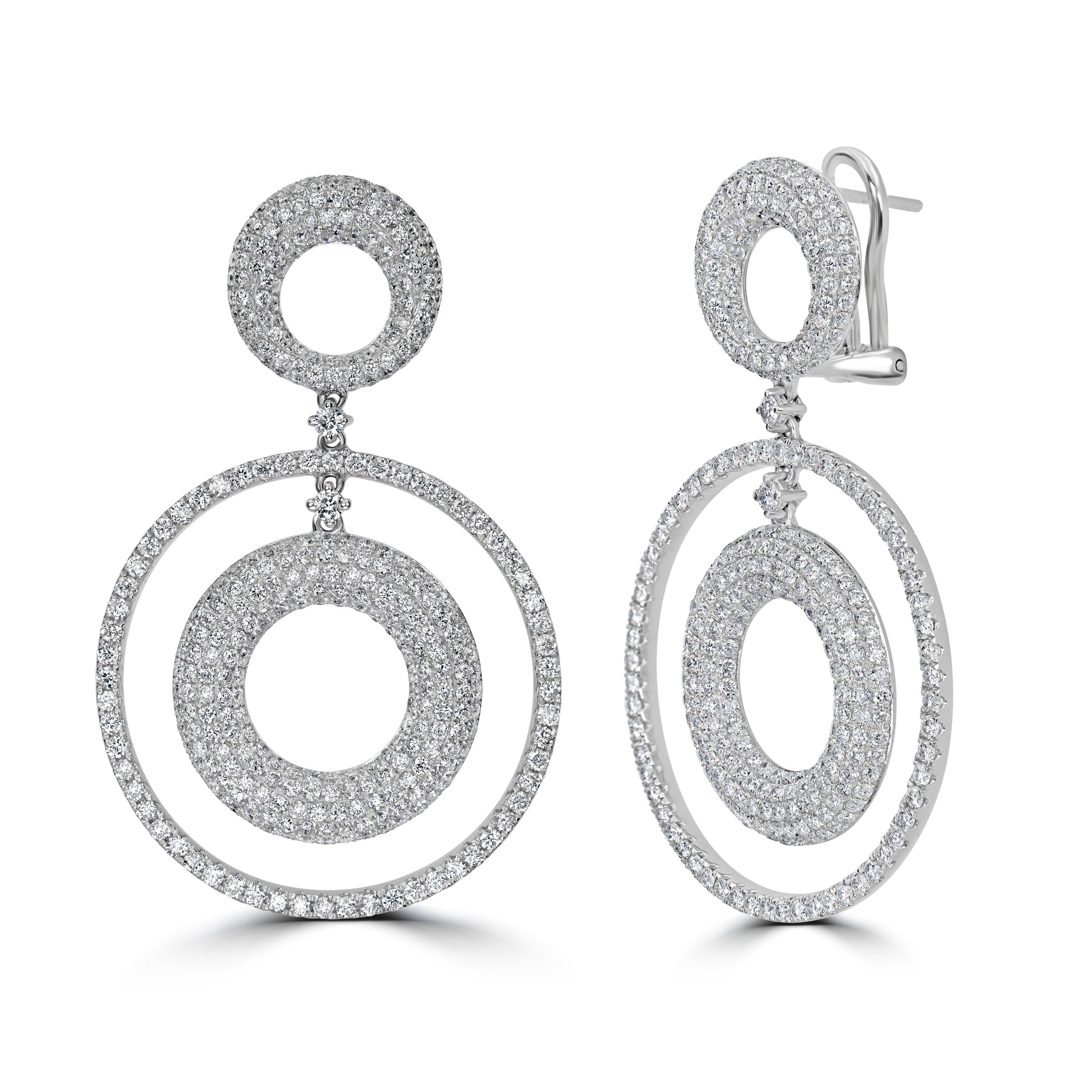 5.30 ct Diamond Earrings in 18K White Gold