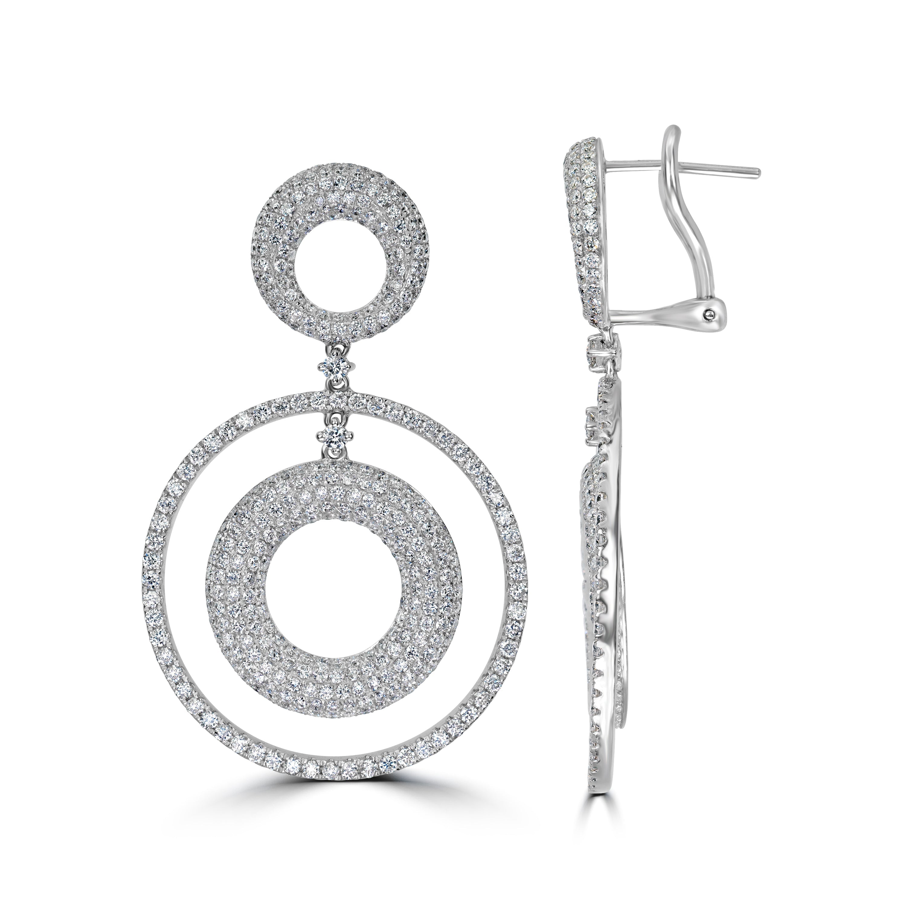 5.30 ct Diamond Earrings in 18K White Gold