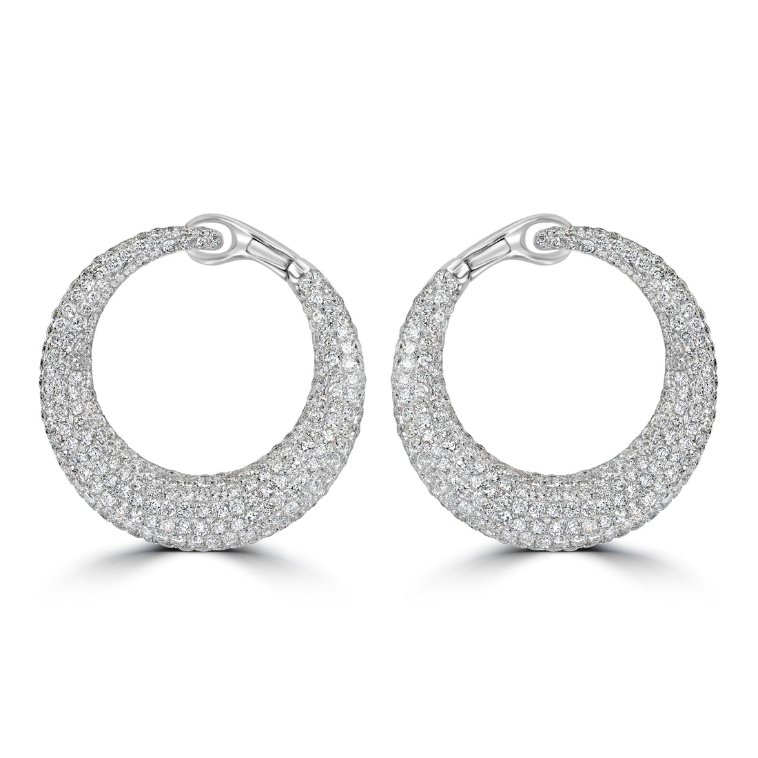 6.24 ct Infinity Hoop Diamond Earring in 18K White Gold