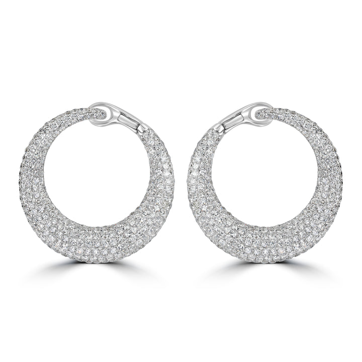 6.24 ct Infinity Hoop Diamond Earring in 18K White Gold