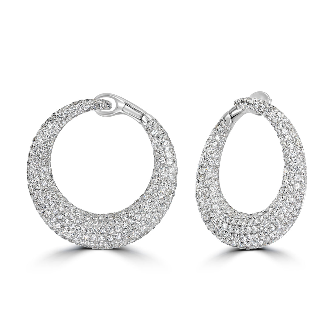 6.24 ct Infinity Hoop Diamond Earring in 18K White Gold