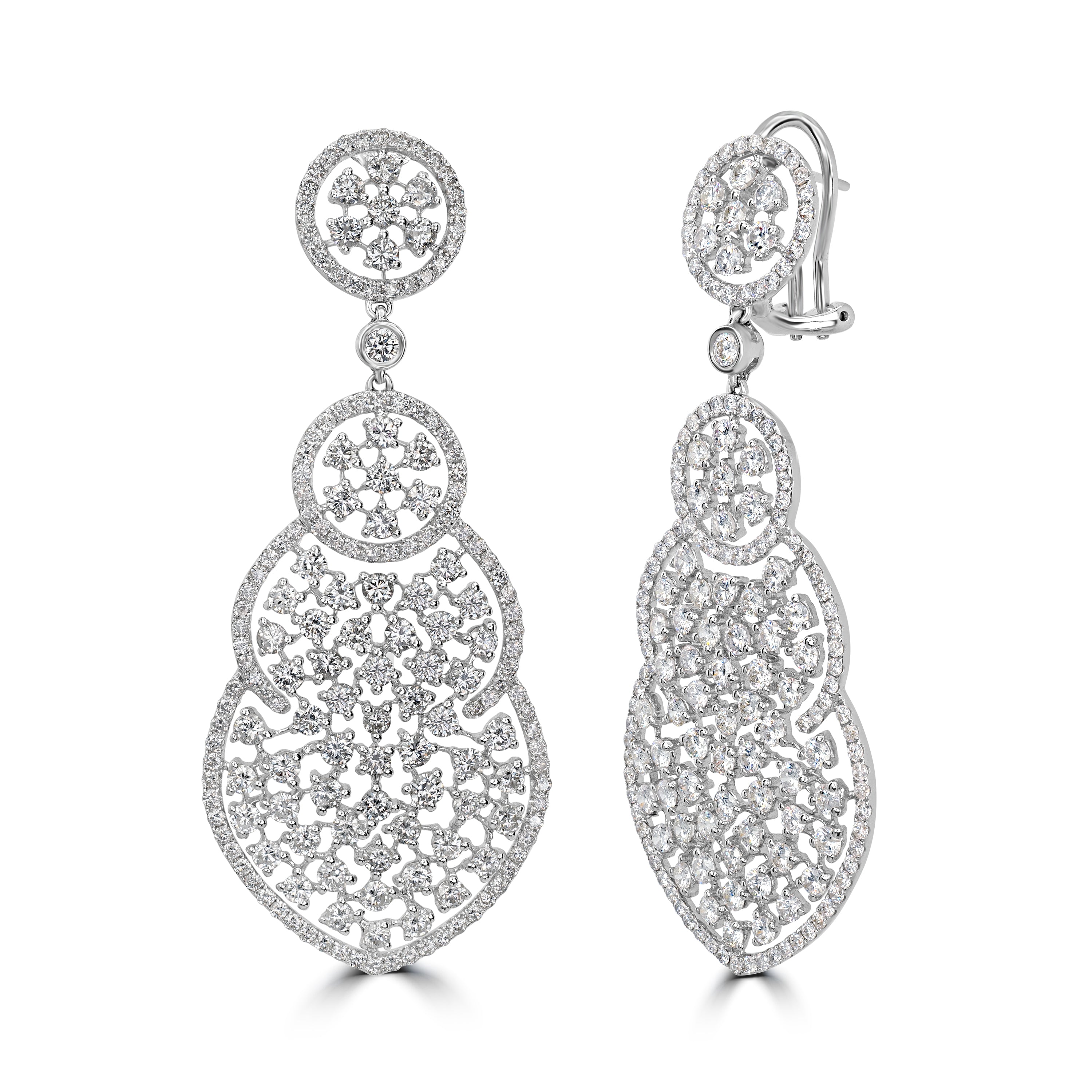 9.00 ct Dangling Diamond Earring in 18K White Gold