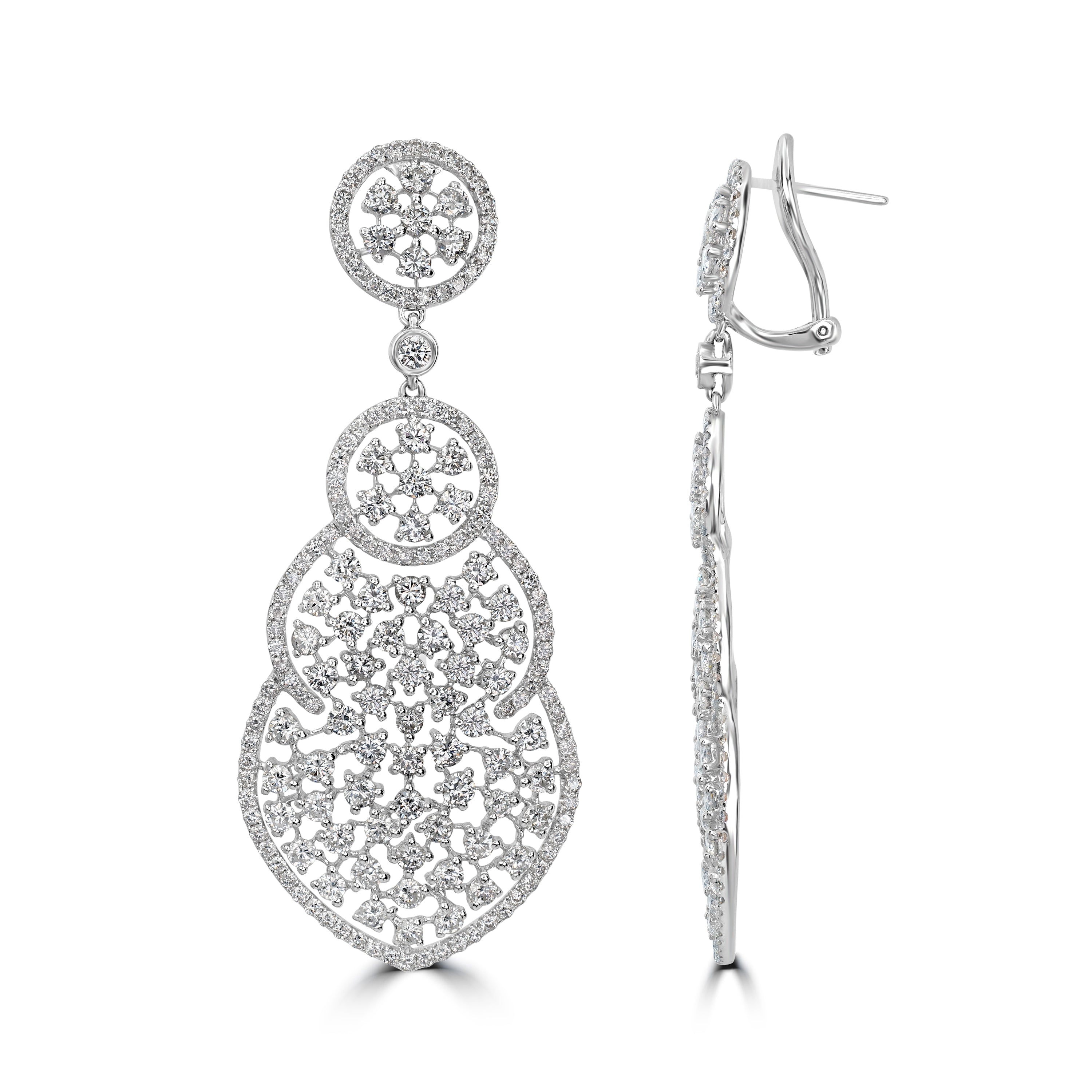 9.00 ct Dangling Diamond Earring in 18K White Gold
