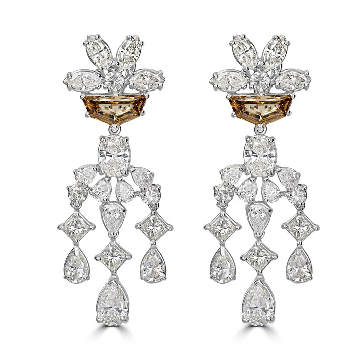23.16 ct Dangling Diamond Earring in 18K White Gold