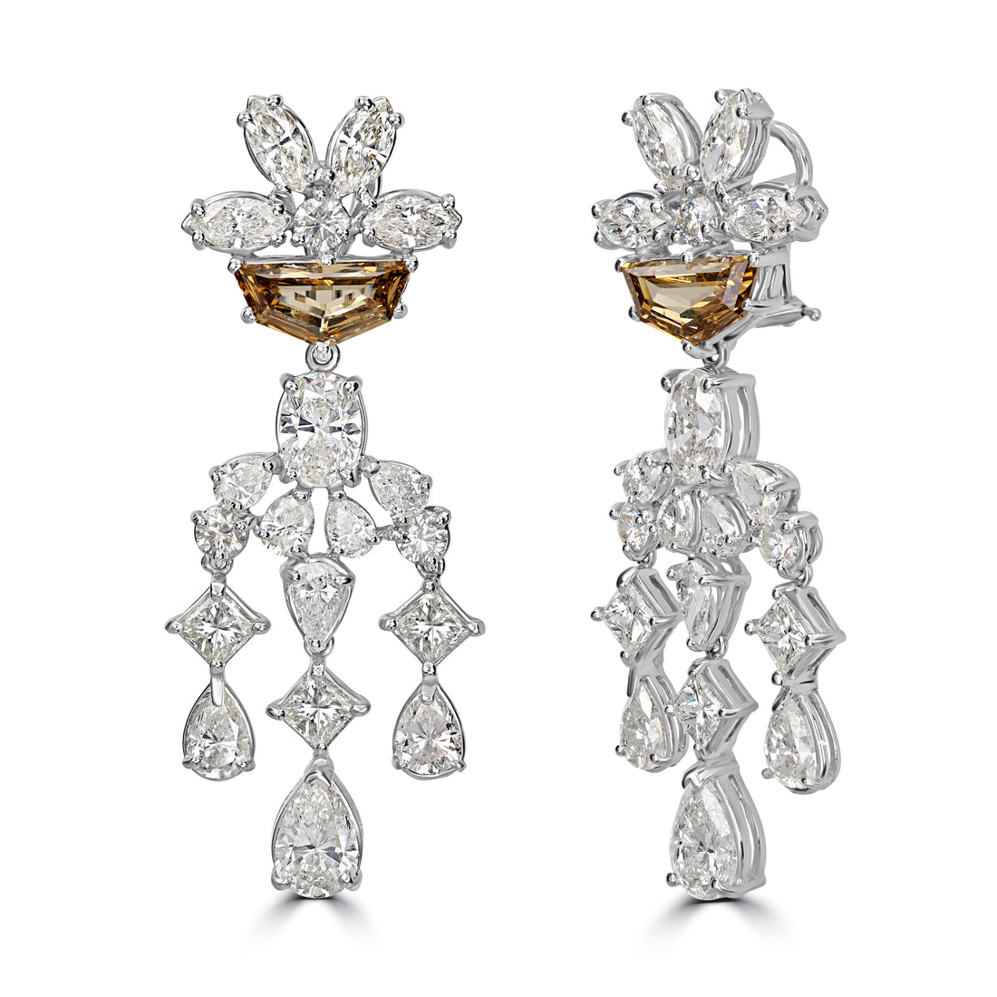 23.16 ct Dangling Diamond Earring in 18K White Gold