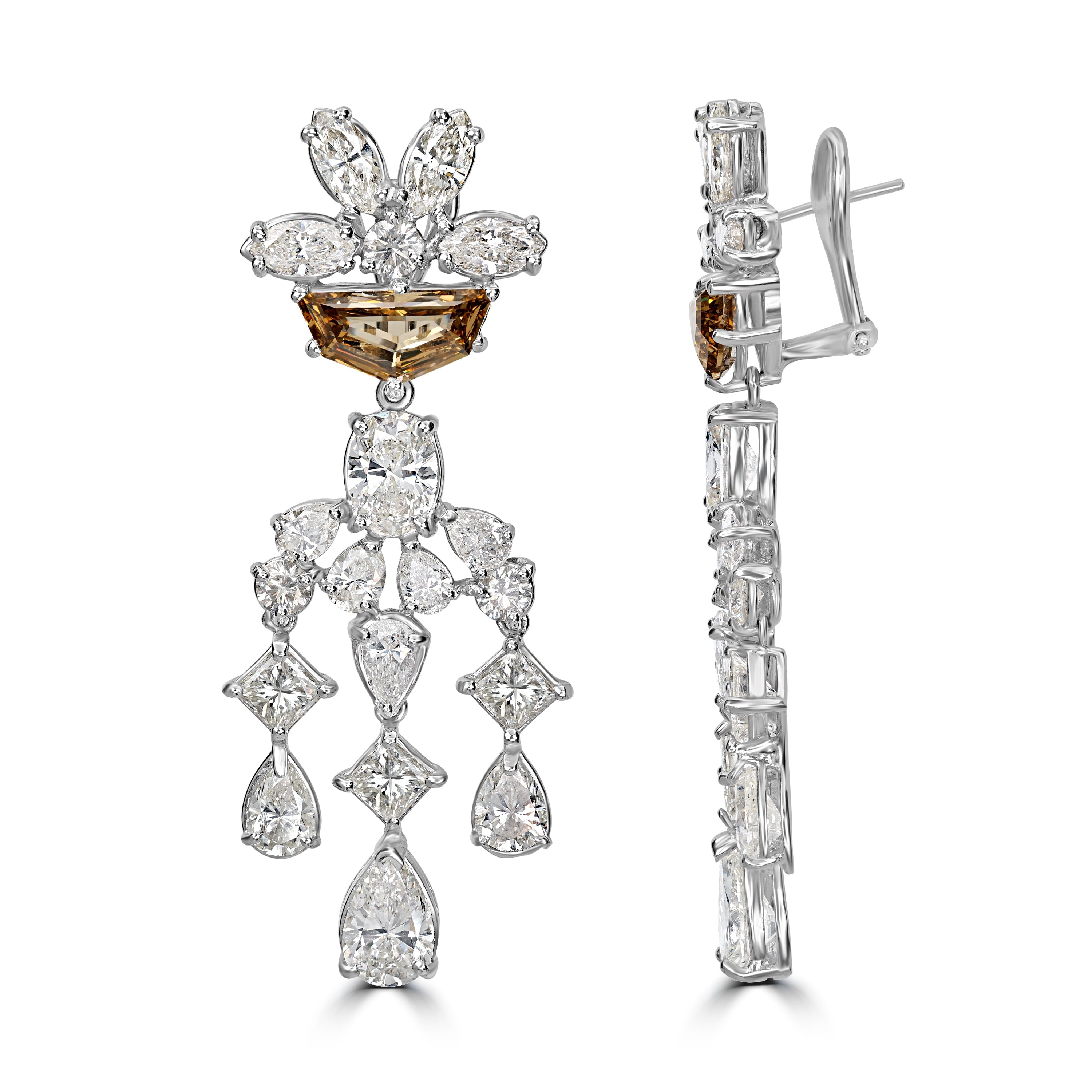 23.16 ctw Dangling Diamond Earrings in 18K White Gold