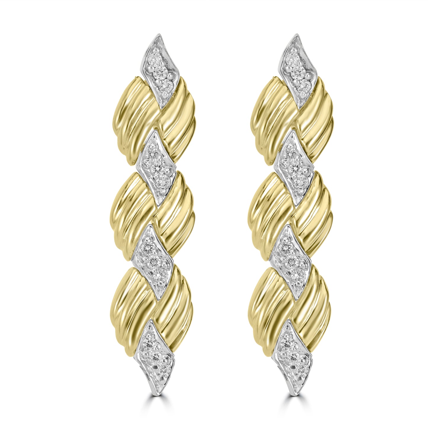 0.75ct Diamond Two-Tone Gold Earrings