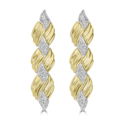 0.75ct Diamond Two-Tone Gold Earrings