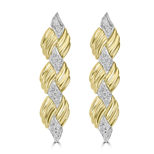 0.75ct Diamond Two-Tone Gold Earrings