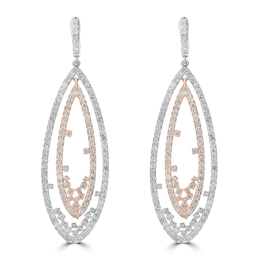 6.79ct Diamond Open Pear-Shaped Drop Earrings