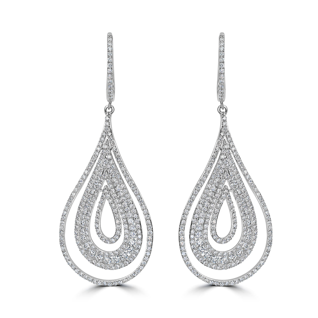 4.29 ct Diamond Earrings in 18K White Gold