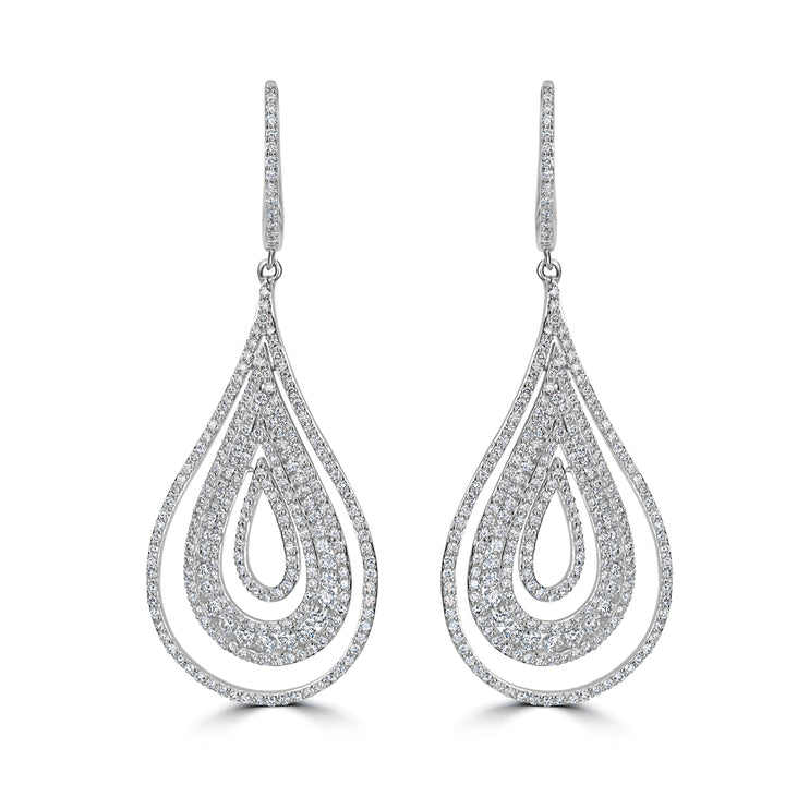 4.29 ct Diamond Earrings in 18K White Gold