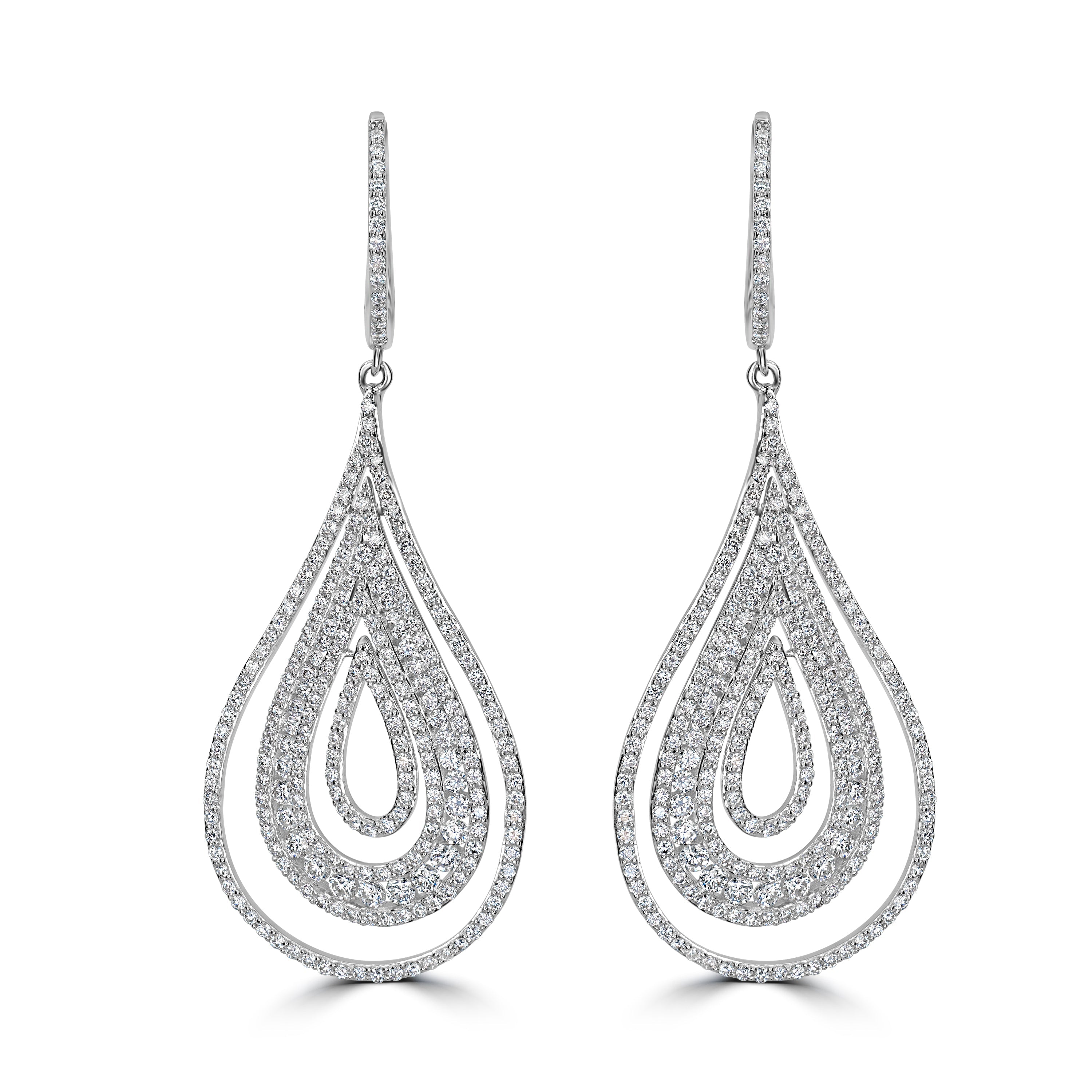 4.29 ct Diamond Earrings in 18K White Gold
