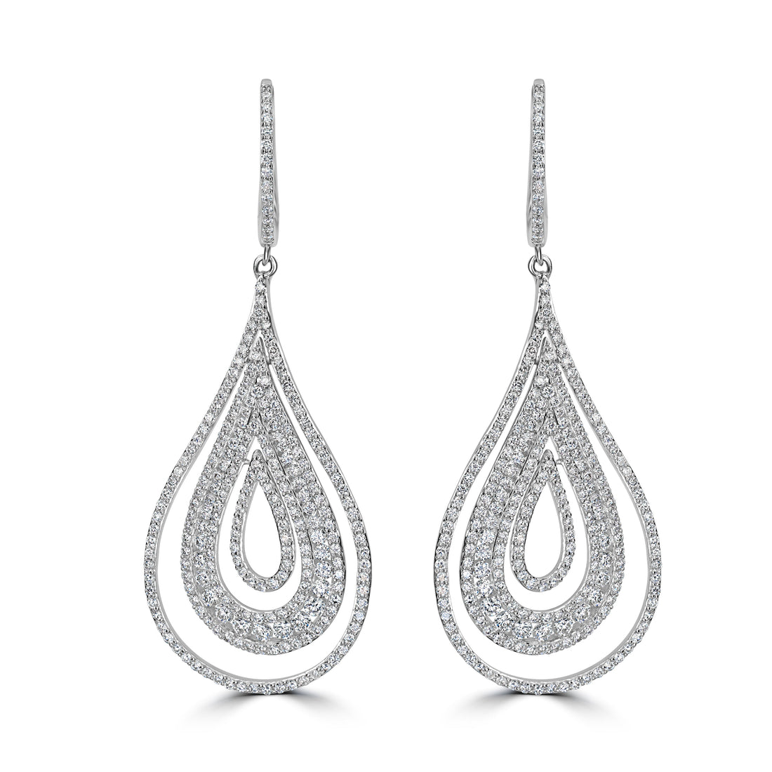 4.29 ct Diamond Earrings in 18K White Gold