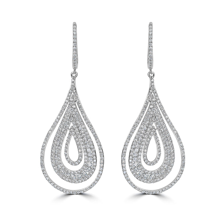 4.29 ct Diamond Earrings in 18K White Gold