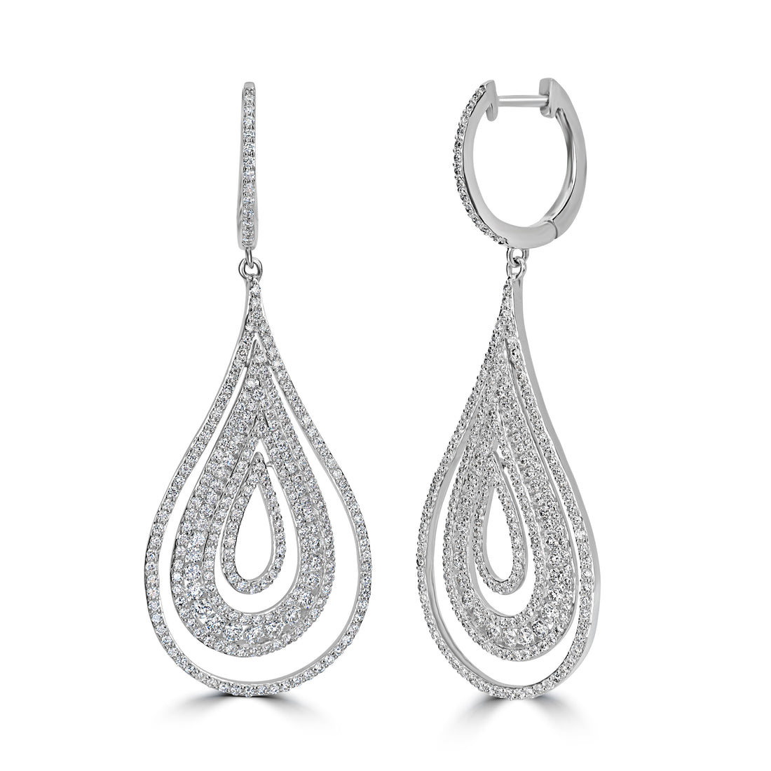 4.29 ct Diamond Earrings in 18K White Gold