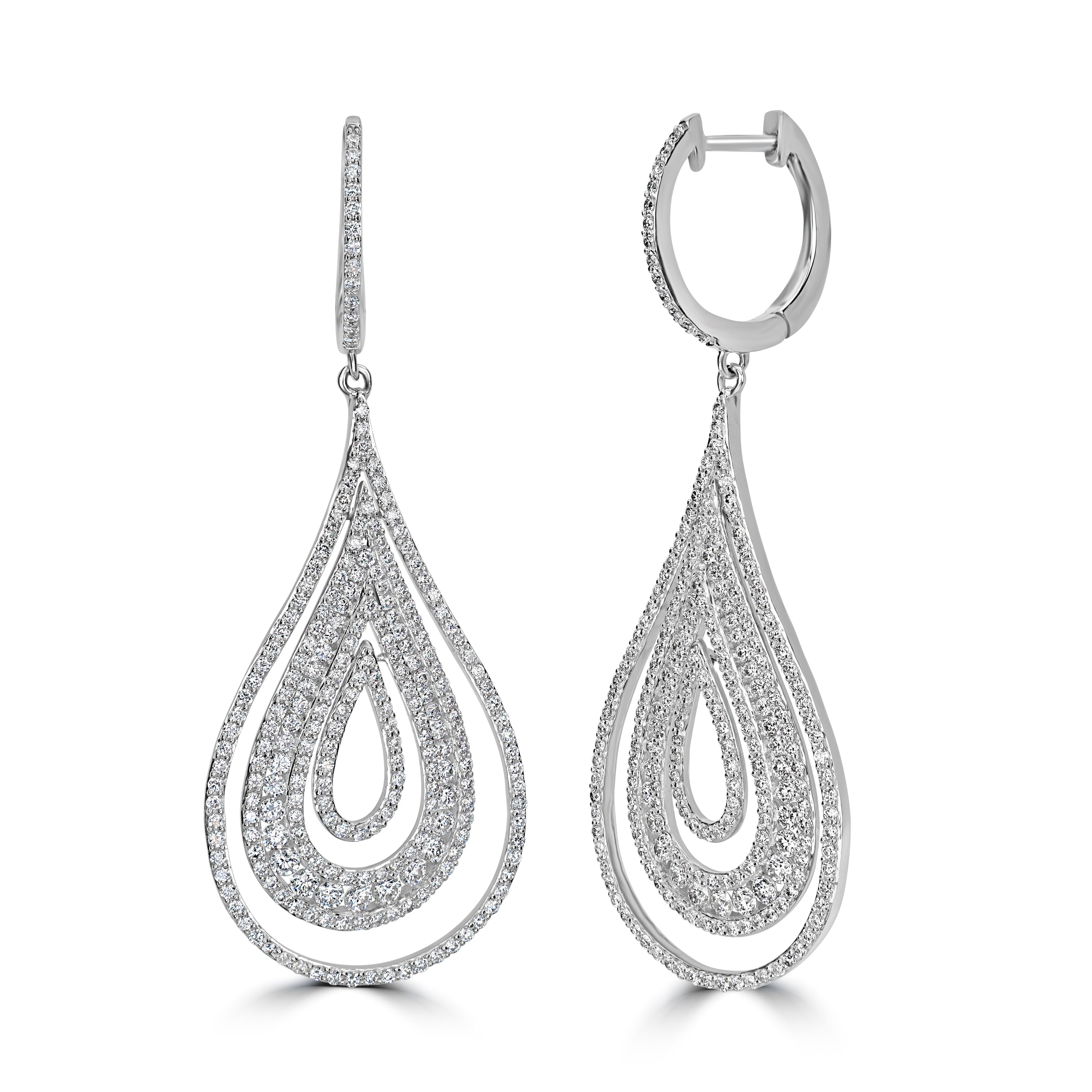 4.29 ct Diamond Earrings in 18K White Gold