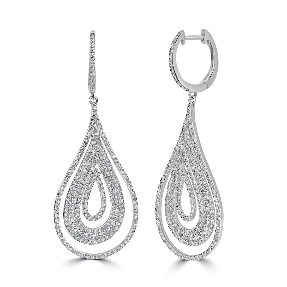 4.29 ct Diamond Earrings in 18K White Gold