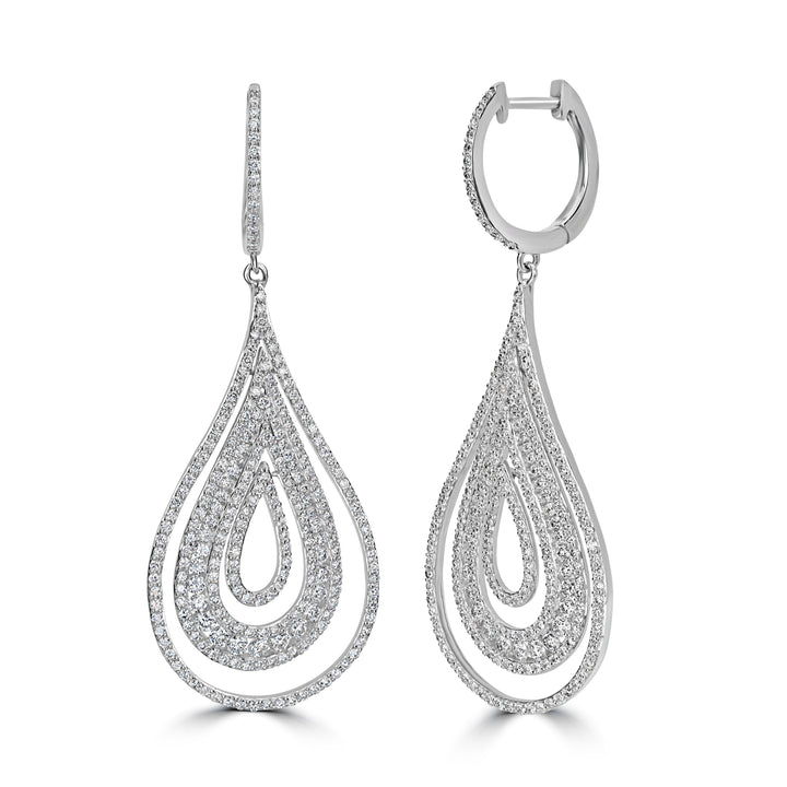 4.29 ct Diamond Earrings in 18K White Gold
