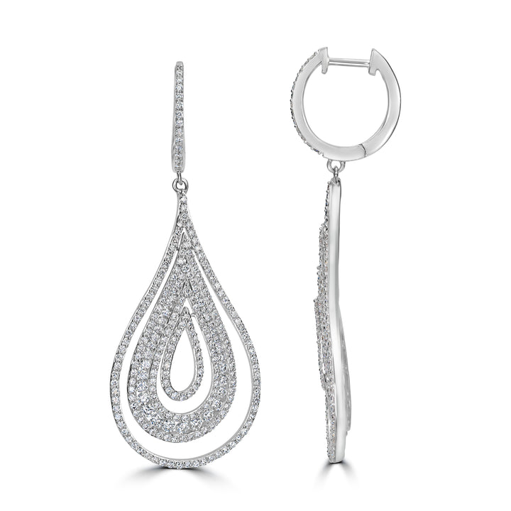 4.29 ct Diamond Earrings in 18K White Gold