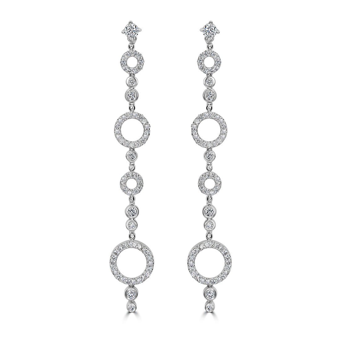 1.75 ct Diamond Earrings in 14K White Gold