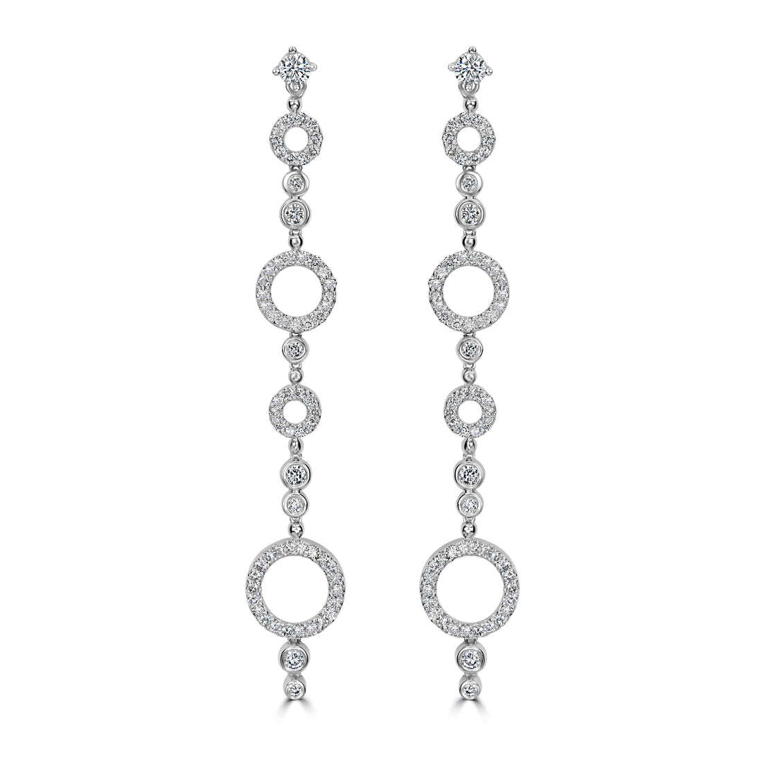 1.75 ct Diamond Earrings in 14K White Gold