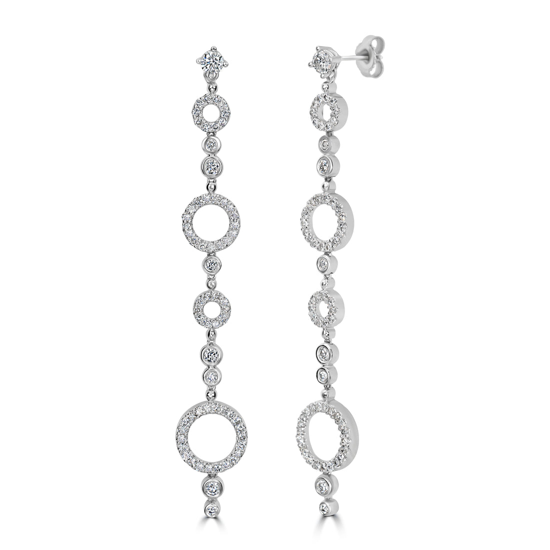 1.75 ct Diamond Earrings in 14K White Gold
