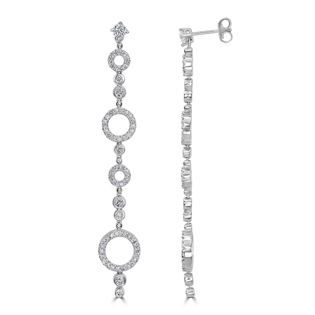 1.75 ct Diamond Earrings in 14K White Gold