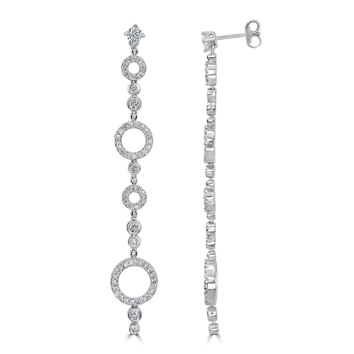 1.75 ct Diamond Earrings in 14K White Gold
