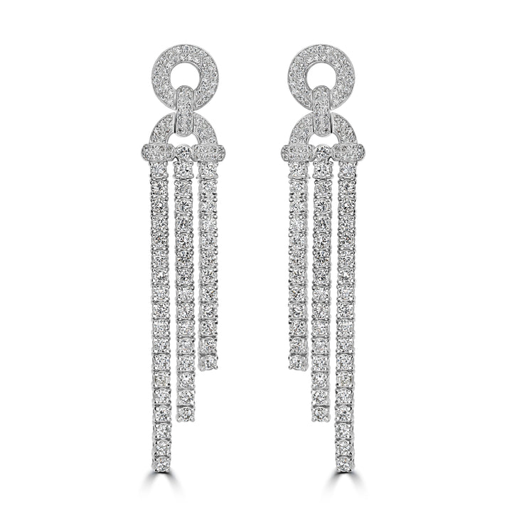 4.31 ct Diamond Earrings in 14K White Gold