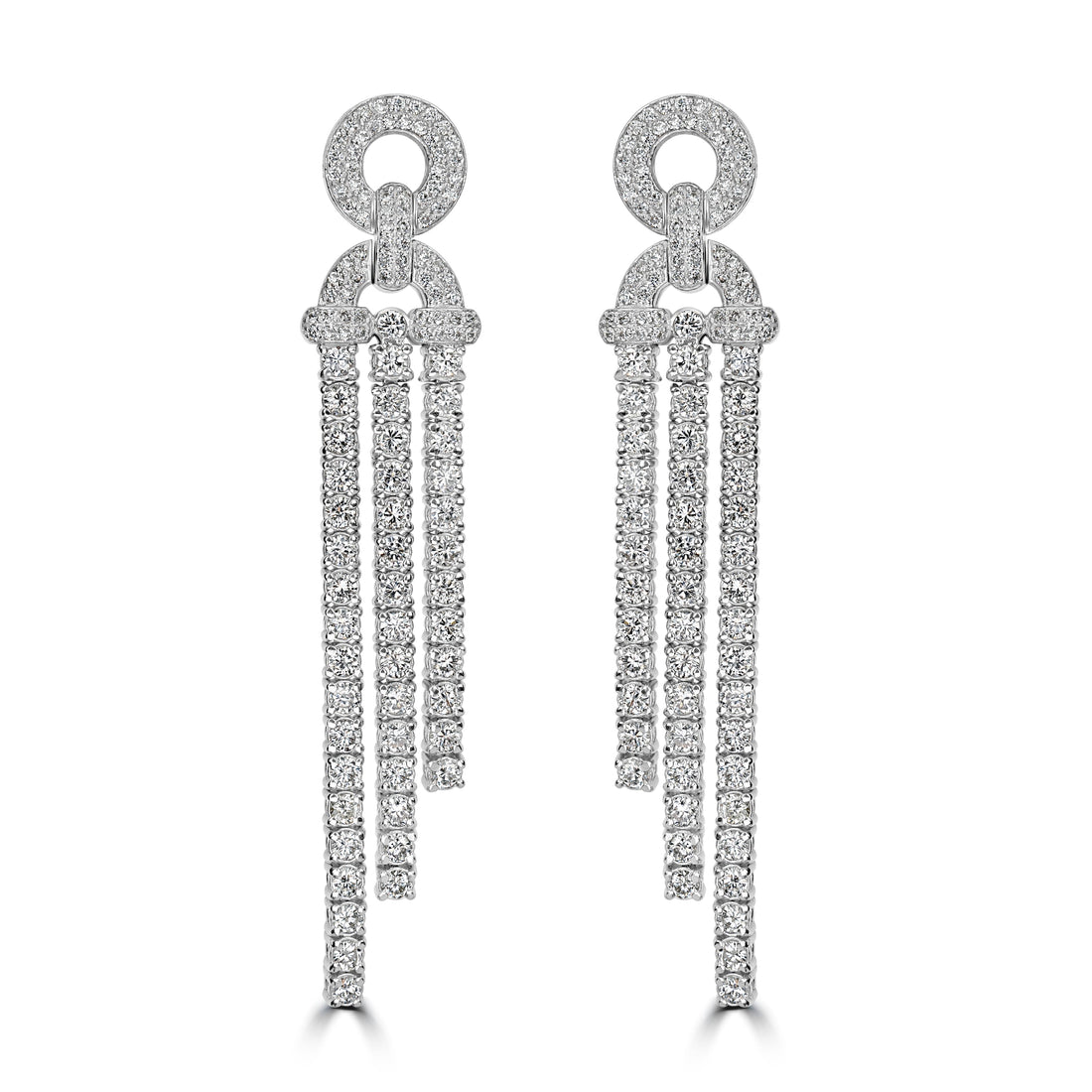 4.31 ct Diamond Earrings in 14K White Gold