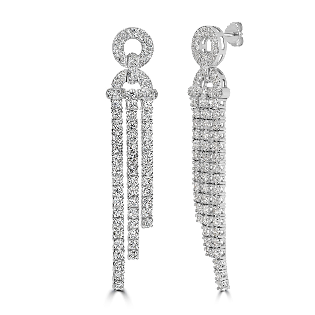4.31 ct Diamond Earrings in 14K White Gold