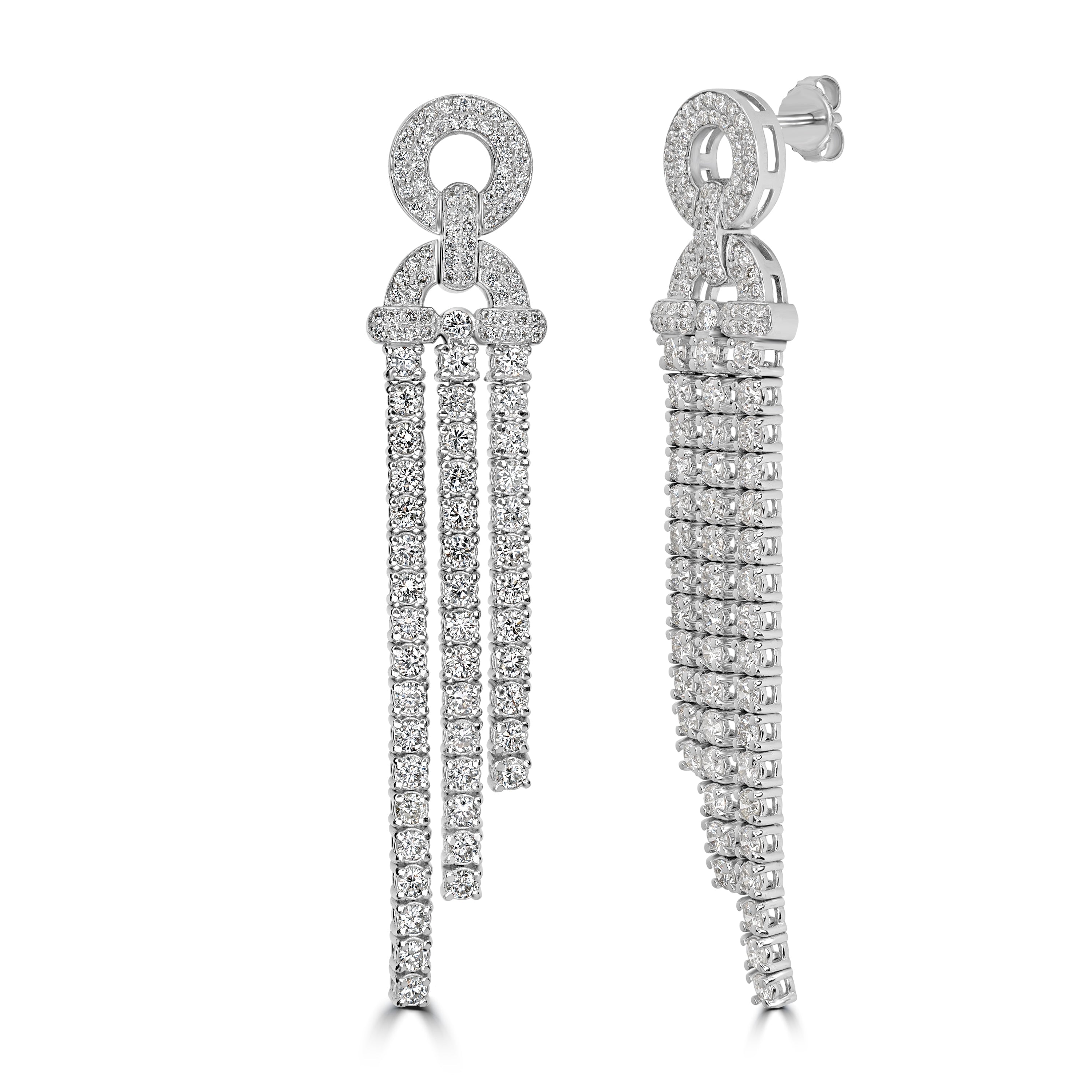 4.31 ct Diamond Earrings in 14K White Gold