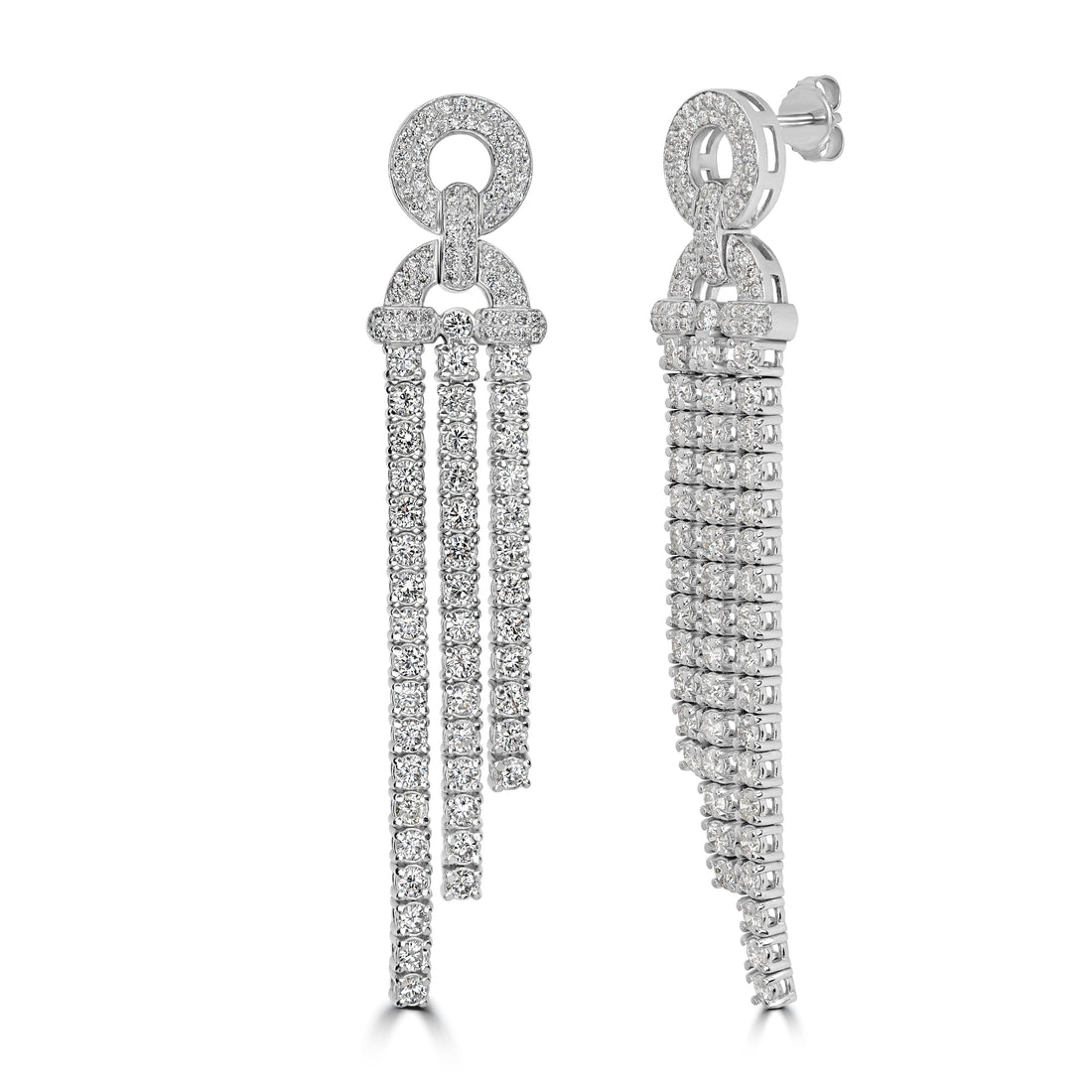 4.31 ct Diamond Earrings in 14K White Gold