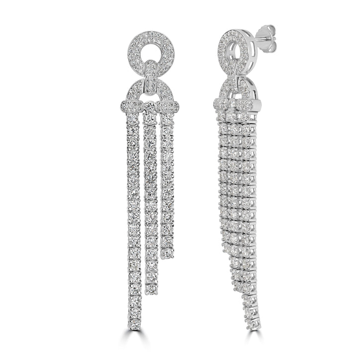 4.31 ct Diamond Earrings in 14K White Gold