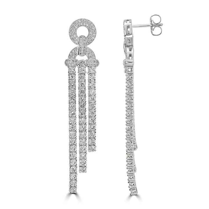 4.31 ct Diamond Earrings in 14K White Gold