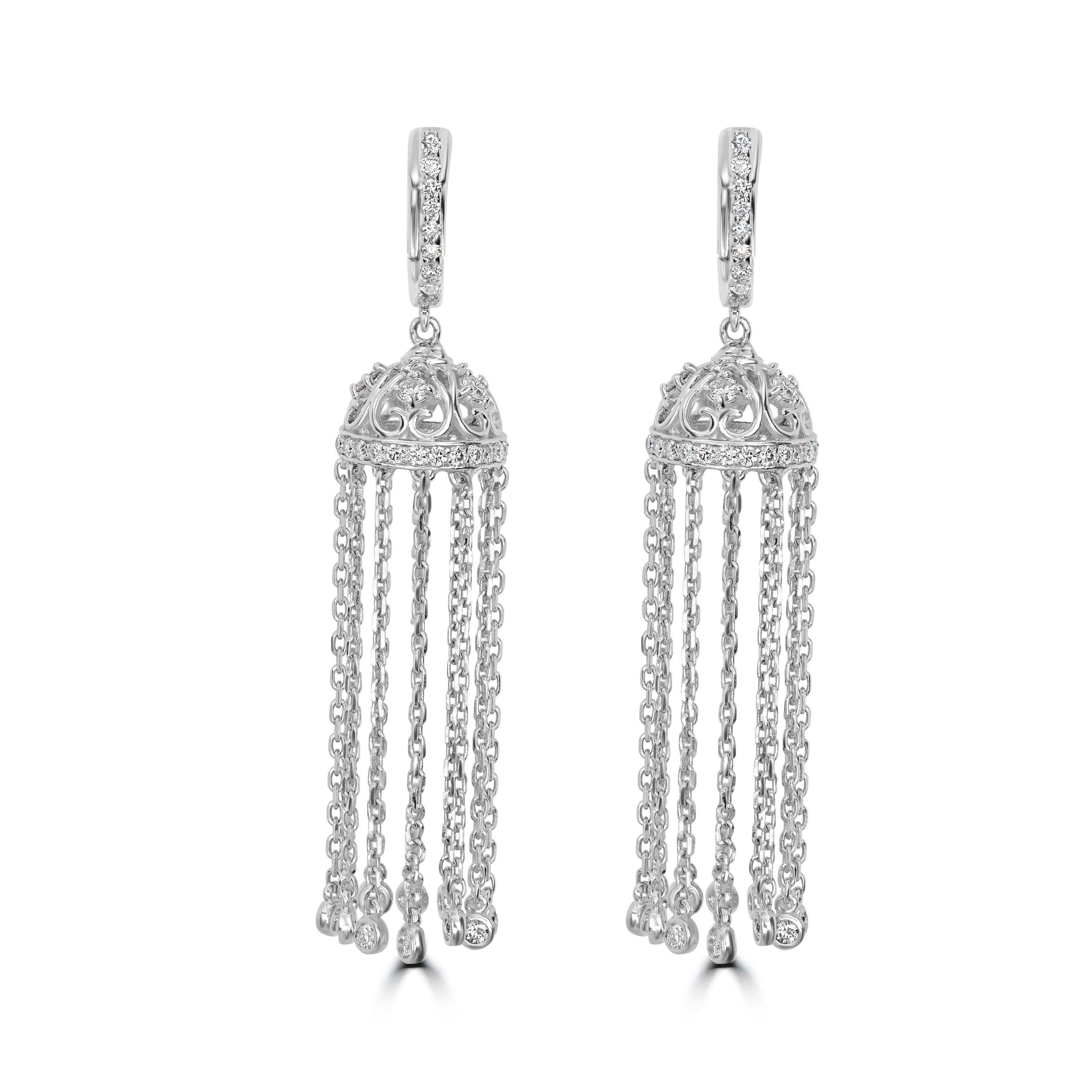 1.61 ct Diamond Earrings in 14K White Gold