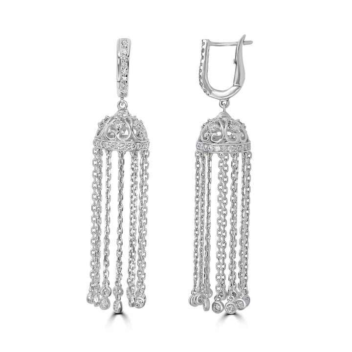 1.61 ct Diamond Earrings in 14K White Gold